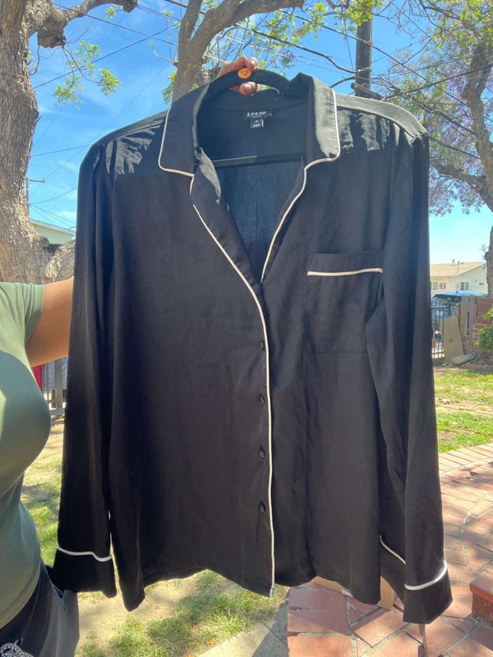 Woman’s INC Satin Pajama Top